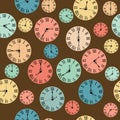 Vintage seamless with clock faces Royalty Free Stock Photo