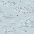 Vintage Seamless Clouds Pattern
