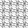 Vintage seamless linear floral pattern in damask / persian / turkish style. beautiful black and white endless vector design Royalty Free Stock Photo