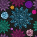 Vintage seamless pattern with colorful lacy circles Royalty Free Stock Photo