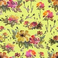 Vintage seamless Pattern cone flower