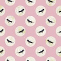 Vintage seamless pattern with cute swallows