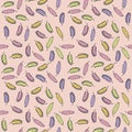 Vintage seamless pattern with doodle feathers. Simple aesthetic print for T-shirt, paper, fabric and stationery. Hand drawn Royalty Free Stock Photo