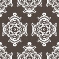 Vintage seamless pattern. Floral ornate wallpaper. Dark vector d Royalty Free Stock Photo