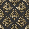 Vintage seamless pattern. Floral ornate wallpaper. Dark vector d Royalty Free Stock Photo