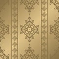 Vintage seamless pattern. Floral ornate wallpaper. Dark vector damask background with decorative ornaments and flowers in Baroque Royalty Free Stock Photo