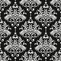Vintage seamless pattern. Floral ornate wallpaper. Dark vector damask background with decorative ornaments and flowers in Baroque Royalty Free Stock Photo