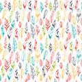 Vintage seamless pattern with hand drawn feathers Royalty Free Stock Photo