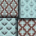 Vintage seamless pattern set