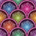 Vintage seamless pattern with shiny gradient circles Royalty Free Stock Photo