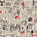 Vintage seamless pattern on the theme of theatre Royalty Free Stock Photo