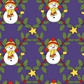 Vintage seamless pattern with vector holly pattern for paper design. Happy new year decoration. Vector graphic. Vector