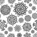 Vintage seamless snowflake vectors. Royalty Free Stock Photo