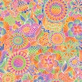 Vintage seamless spring flower pattern