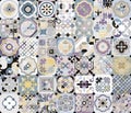 Vintage seamless tile pattern.Morocco, Indian, Arabic, Turkish motifs . Azulejo. Lisbon, Portuguese or Spanish retro