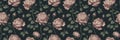 Vintage seamless wallpaper with dark floral pattern (Generative AI)