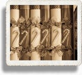 Vintage Sepia Christmas crackers background. Royalty Free Stock Photo