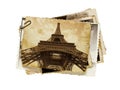 Vintage sepia postcard of Eiffel tower Royalty Free Stock Photo