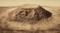 Vintage Sepia-toned Mound: Eastern Zhou Dynasty Uhd Image