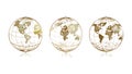 Vintage Sepia World Globe Map Set, vector design Generative AI Royalty Free Stock Photo