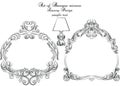 Vintage set of Baroque Royal Vector Frames