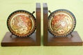 Vintage set of bookends with world globes