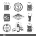 Vintage set with brewery labels.