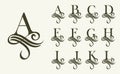 Vintage Set1 . Capital Letter for Monograms and Logos. Beautiful Filigree Font. Victorian Style Royalty Free Stock Photo