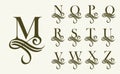 Vintage Set 2 . Capital Letter for Monograms and Logos. Beautiful Filigree Font. Victorian Style Royalty Free Stock Photo