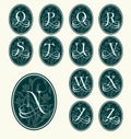 Vintage set capital letters , floral Monograms Royalty Free Stock Photo