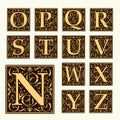 Vintage set capital letters, Monograms and font Royalty Free Stock Photo