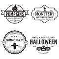 Vintage set of happy halloween vintage badges, emblems and labels. Halloween party templates Royalty Free Stock Photo