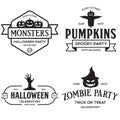 Vintage set of happy halloween vintage badges, emblems and labels. Halloween party templates Royalty Free Stock Photo