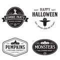 Vintage set of happy halloween vintage badges, emblems and labels. Halloween party templates Royalty Free Stock Photo