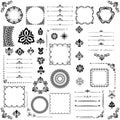 Vintage Set of Horizontal, Square and Round Elements Royalty Free Stock Photo