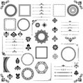 Vintage Set of Horizontal, Square and Round Elements Royalty Free Stock Photo