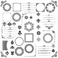 Vintage Set of Horizontal. Square and Round Elements Royalty Free Stock Photo