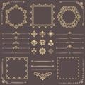 Vintage Set of Horizontal, Square and Round Elements Royalty Free Stock Photo