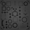 Vintage Set of Horizontal, Square and Round Elements Royalty Free Stock Photo