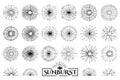 Vintage set sunburst Royalty Free Stock Photo