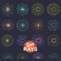 Vintage set sunburst Royalty Free Stock Photo