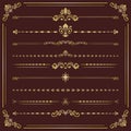 Vintage Big Set of Horizonyal Vector Patterns. Collection of Graphics Royalty Free Stock Photo