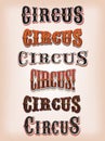 Vintage Set of Western Circus Text