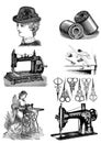 VIntage sewing clip art set