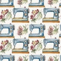 Vintage Sewing Machine Floral Pattern Royalty Free Stock Photo