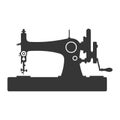 Vintage Sewing Machine Icon on White Background. Vector Royalty Free Stock Photo