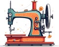 A vintage sewing machine with ornate details Royalty Free Stock Photo