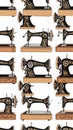 Vintage Sewing Machine Pattern Royalty Free Stock Photo