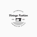 Vintage sewing machine vector illustration design. Simple tailor and fashion label concept Royalty Free Stock Photo