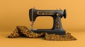 Vintage sewing machine on vibrant fabric Royalty Free Stock Photo